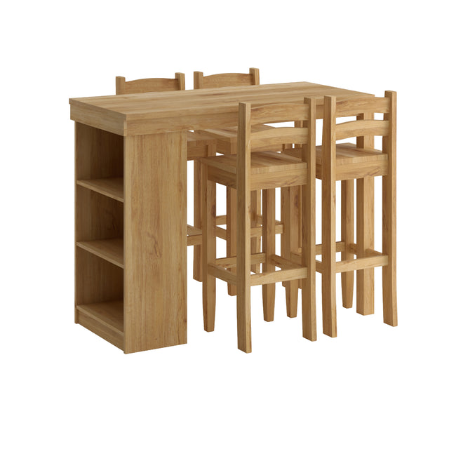 Desayunador 4 banquetas Línea México - Natural