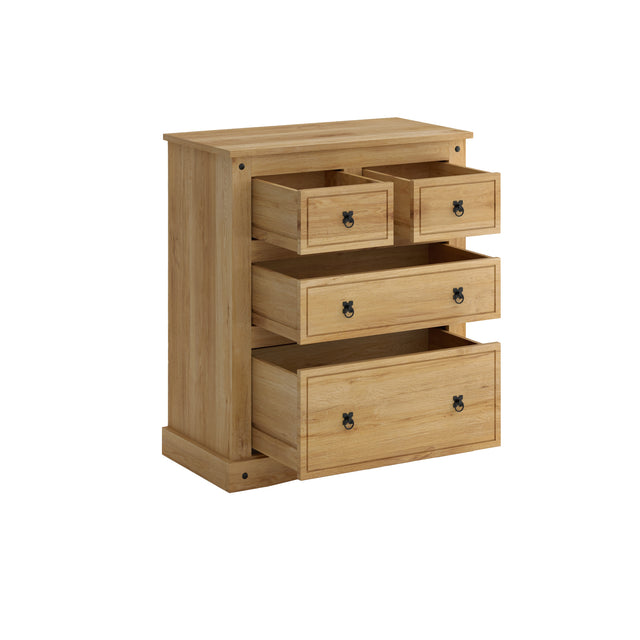 Cómoda - 4 cajones - Madera Natural