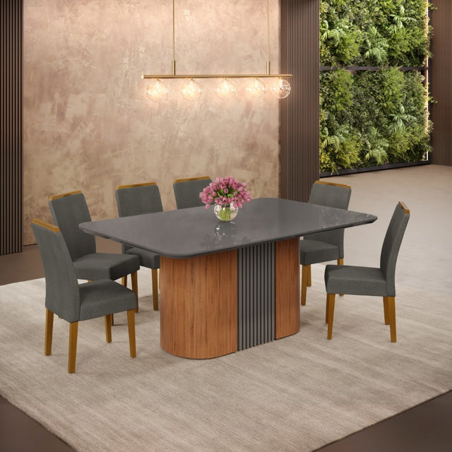 Juego de comedor 6 Sillas - Color Gris - Línea Munique