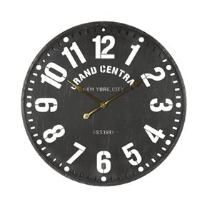 Reloj de pared metal negro