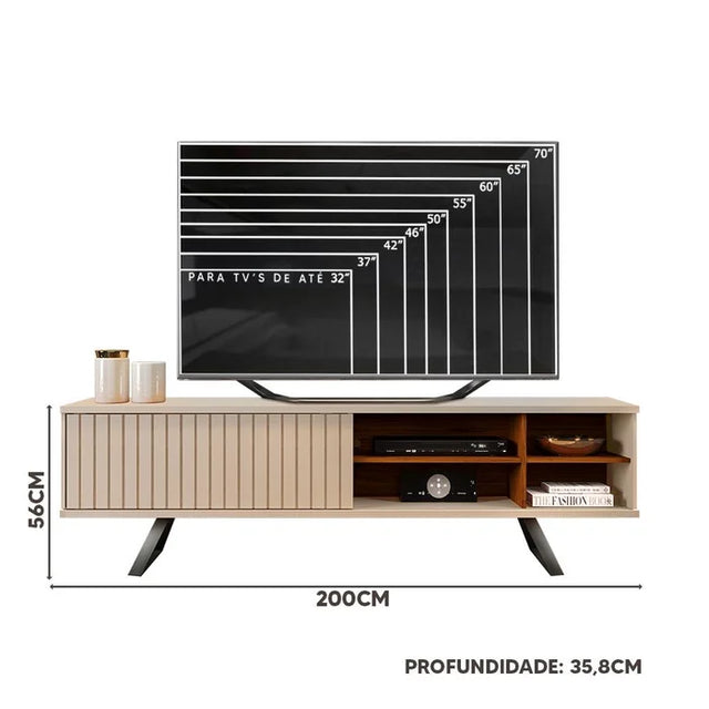 RACK DE TV GRETA OFF WHITE/NOGUEIRA