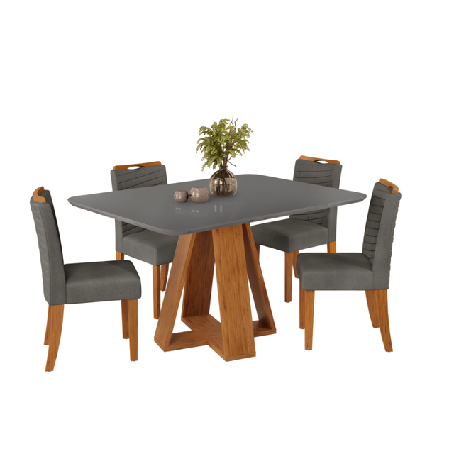 Juego de Comedor 120 - Celeste - Freijo/Ceniza Urbano + 4 Sillas