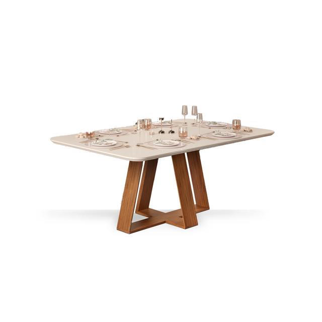Mesa de comedor Rectangular 160 - Celeste - Freijo/ Off White