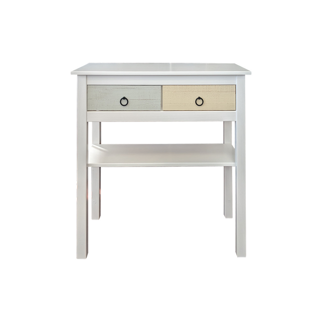 Mesa de arrime 2 cajones 1 estante - Flora