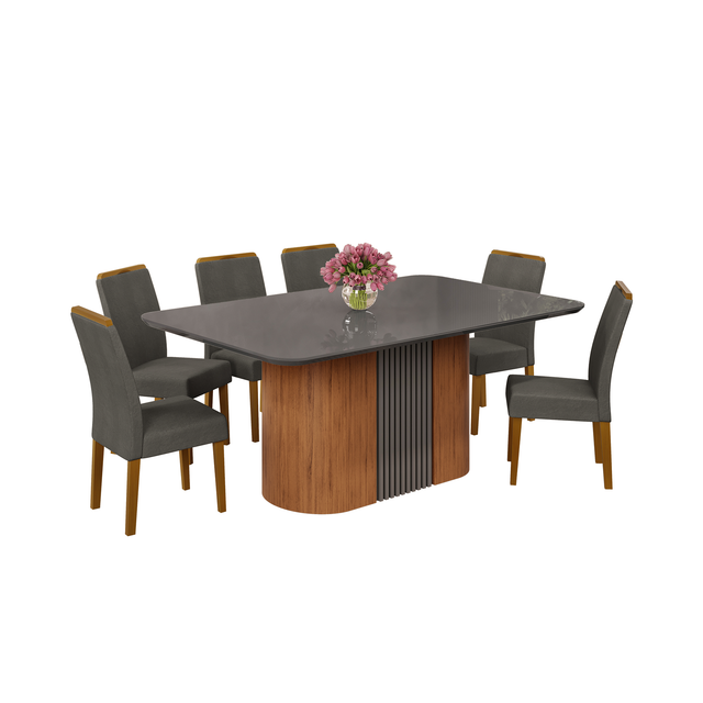 Juego de comedor 6 Sillas - Color Gris - Línea Munique